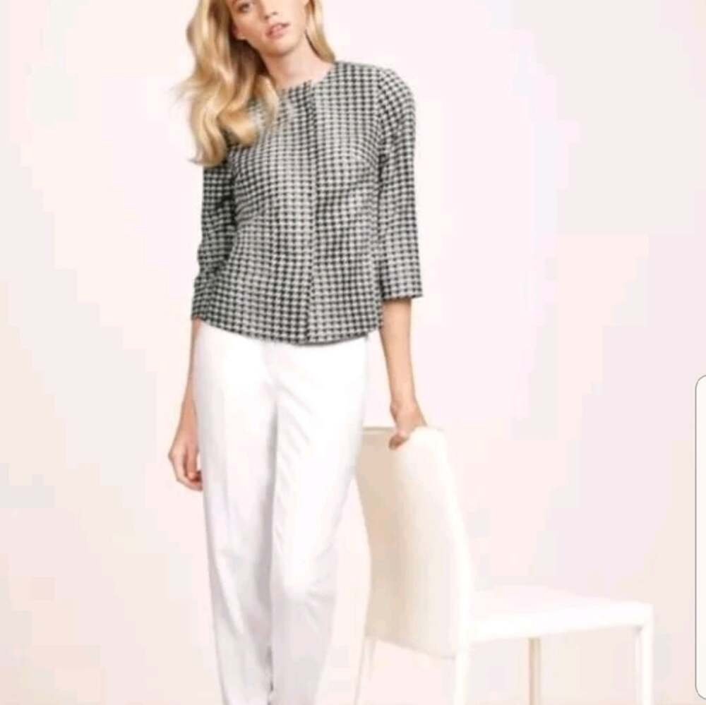 The Limited Scandal Collection Houndstooth Blazer Black White Small Career Work